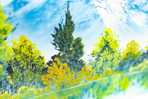 Bob Ross Painting Majestic Peaks 18x24 Signed Mountain Landscape w/ Bob Ross Inc COA