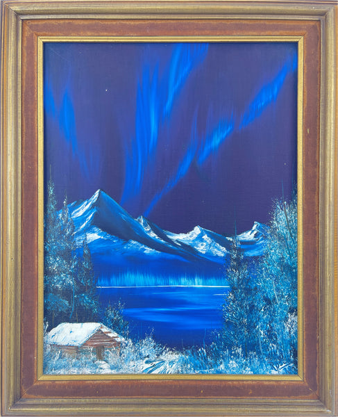 Bob Ross Authentic Signed Original Painting on Canvas Signed Northern Lights