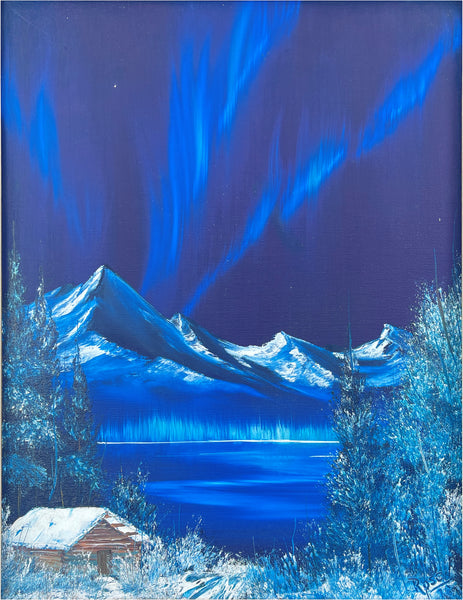 Bob Ross Authentic Signed Original Painting on Canvas Signed Northern Lights