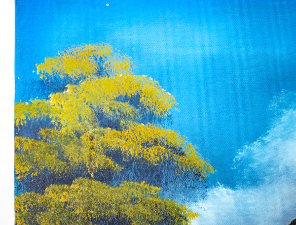 Bob Ross Signed On-Air Original Painting A Pretty Autumn Day from Season 24 Episode 5 of The Joy of Painting w/ COA