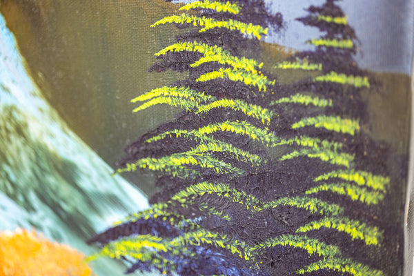 Bob Ross Signed On-Air Original Painting A Pretty Autumn Day from Season 24 Episode 5 of The Joy of Painting w/ COA
