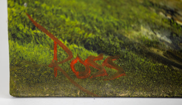 Bob Ross Signed On-Air Original Painting A Pretty Autumn Day from Season 24 Episode 5 of The Joy of Painting w/ COA