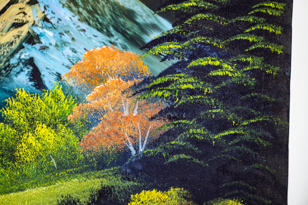 Bob Ross Signed On-Air Original Painting A Pretty Autumn Day from Season 24 Episode 5 of The Joy of Painting w/ COA
