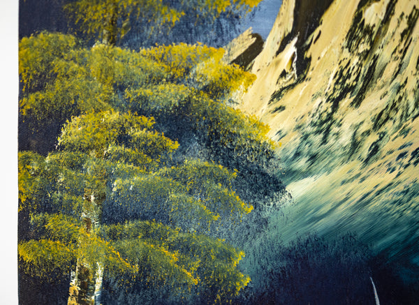 Bob Ross Signed On-Air Original Painting A Pretty Autumn Day from Season 24 Episode 5 of The Joy of Painting w/ COA