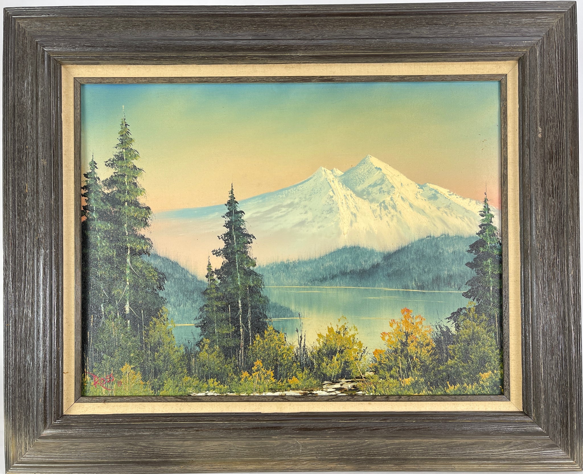 Bob Ross Original Signed Painting Autumn Mountain Scene W Bob Ross Inc ...