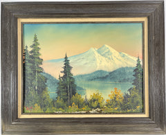 Bob Ross Original Signed Painting Autumn Mountain Scene w Bob Ross Inc COA