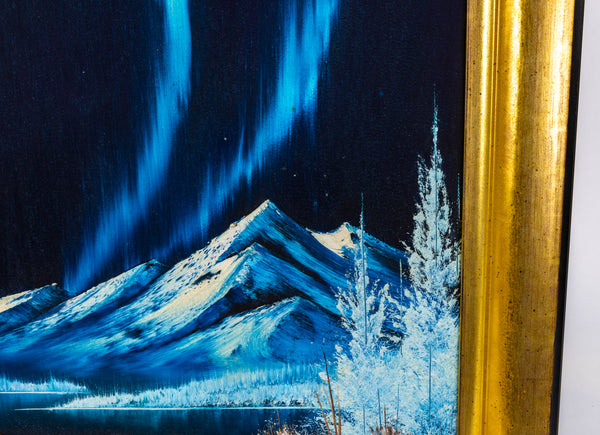 Bob Ross Signed Original Northern Lights 24” x 18” Oil on Canvas Painting