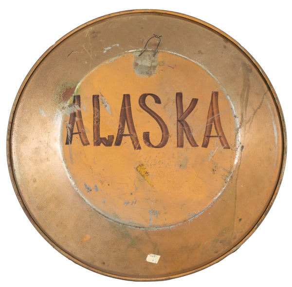 Bob Ross Authentic Original Oil on Velvet Painting inside Gold Pan Alaska Northern Lights Mountain Scene