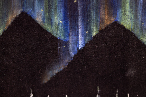 Bob Ross Signed Original Painting Northern Lights on Velvet