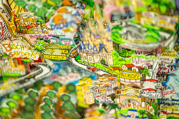 Charles Fazzino Along Sunshine State 3D Serigraph Signed Edition of 350