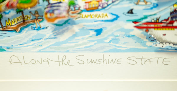 Charles Fazzino Along Sunshine State 3D Serigraph Signed Edition of 350