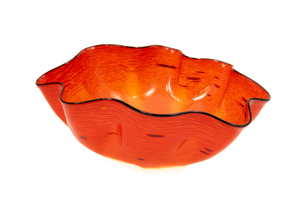 Dale Chihuly 2006 Signed Roman Red Seaform with Black Lip Wrap Portland Press Edition