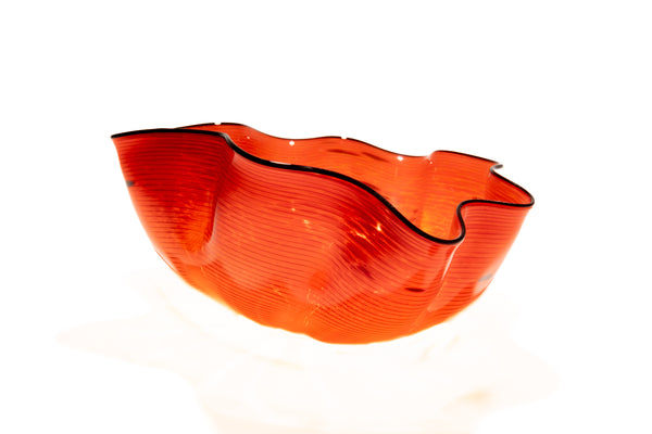 Dale Chihuly 2006 Signed Roman Red Seaform with Black Lip Wrap Portland Press Edition