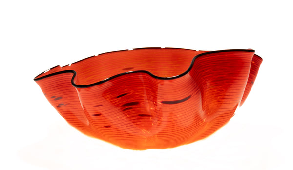 Dale Chihuly 2006 Signed Roman Red Seaform with Black Lip Wrap Portland Press Edition