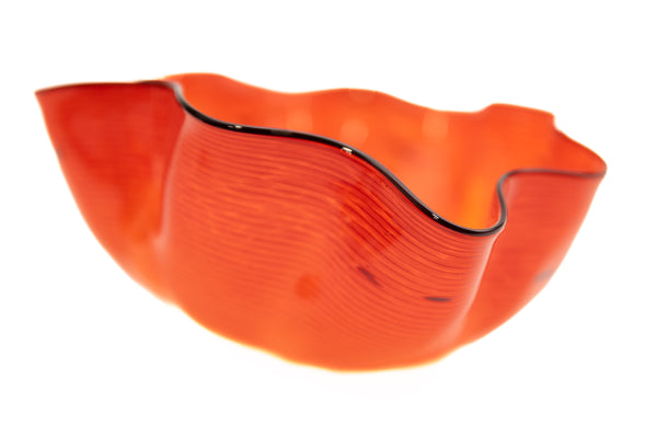 Dale Chihuly 2006 Signed Roman Red Seaform with Black Lip Wrap Portland Press Edition