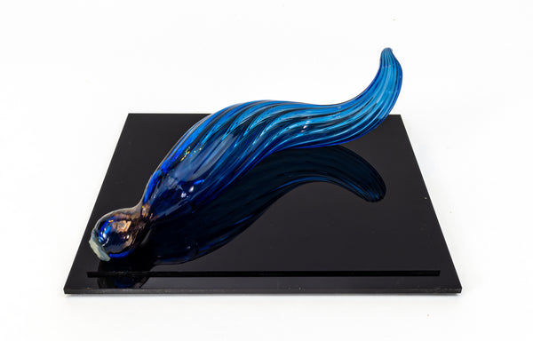 Dale Chihuly Original Cobalt Blue Twist Individual Hand-Blown Glass Chandelier Component