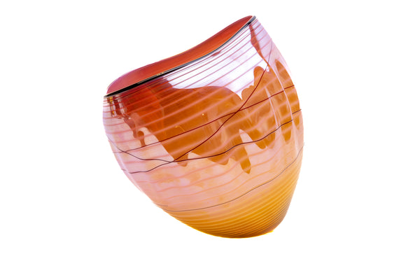 Dale Chihuly Signed Coral Basket Hand Blown Contemporary Glass Sculpture