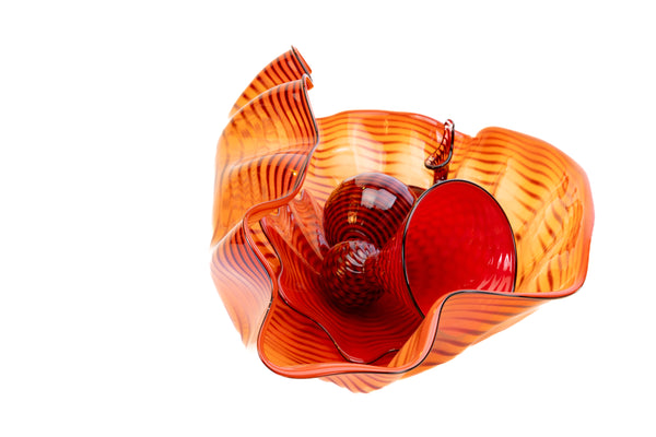 Dale Chihuly Large Four Piece Red-Orange Persian Glass Set with $40k Appraisal