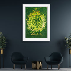 Dale Chihuly, "Untitled (Green and Yellow Basket)", an original painting measuring 42x29.5 inches and signed "Chihuly" in gold paint