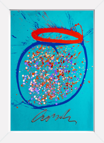 Dale Chihuly Sea Basket 2019 Signed 37" Serigraph Print with Original Painted Handwork