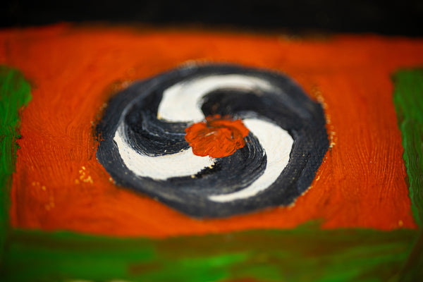 Clementine Hunter, Saturday Night, 1983 Original Oil on Canvas Board Signed Painting