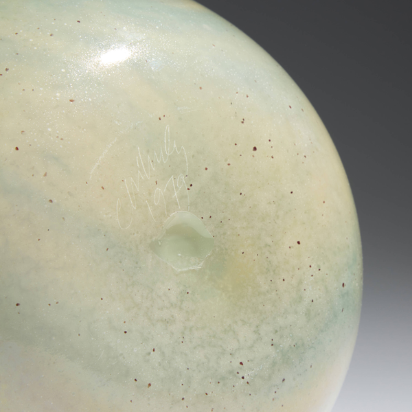 Dale Chihuly Early Cerulean Sand Basket Signed 1979 Hand Blown Glass