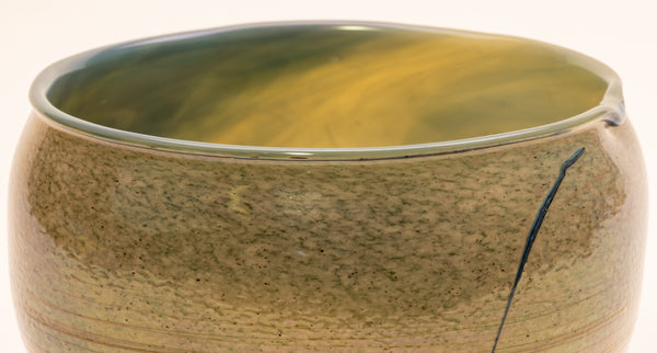 Dale Chihuly Early Cerulean Sand Basket Signed 1979 Hand Blown Glass