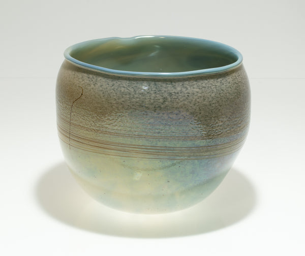 Dale Chihuly Early Cerulean Sand Basket Signed 1979 Hand Blown Glass