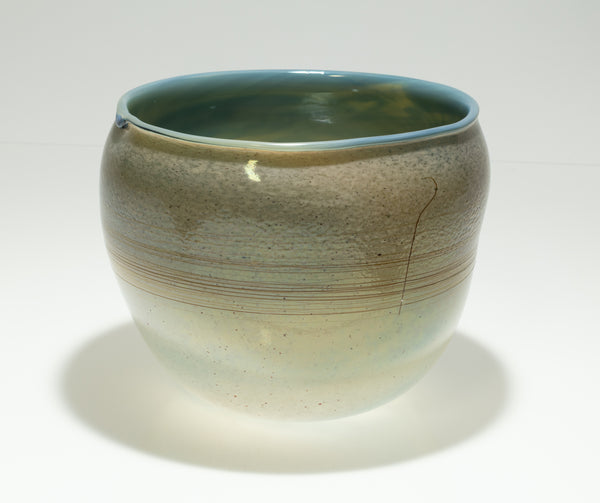 Dale Chihuly Early Cerulean Sand Basket Signed 1979 Hand Blown Glass