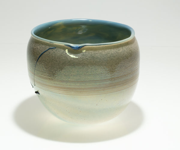 Dale Chihuly Early Cerulean Sand Basket Signed 1979 Hand Blown Glass