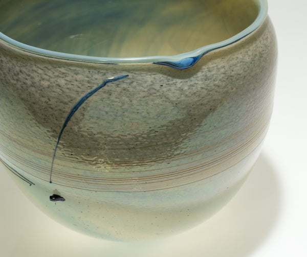 Dale Chihuly Early Cerulean Sand Basket Signed 1979 Hand Blown Glass