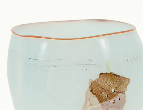 Dale Chihuly, 1979 Ice Blue Baden Tabac Pilchuck Basket Signed Hand Blown Glass