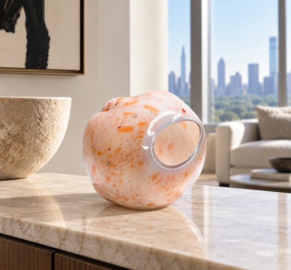 Dale Chihuly, Peach Basket, 1979 Signed Early Era Hand Blown Glass