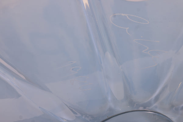 Dale Chihuly Large 28” Signed 1984 Harbor Blue Macchia with Tangerine Orange Lip Wrap