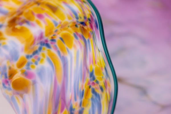 Dale Chihuly Marigold Rose Seaform Pair Large 20" 1984 Signed Hand-Blown Glass