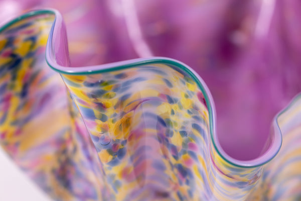 Dale Chihuly Marigold Rose Seaform Pair Large 20" 1984 Signed Hand-Blown Glass