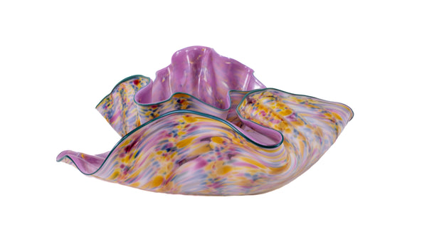 Dale Chihuly Marigold Rose Seaform Pair Large 20" 1984 Signed Hand-Blown Glass