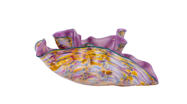 Dale Chihuly Marigold Rose Seaform Pair Large 20" 1984 Signed Hand-Blown Glass