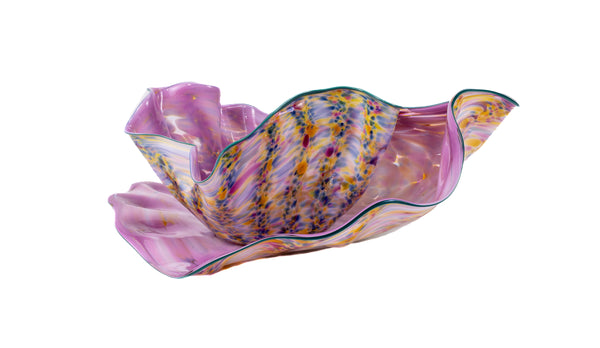 Dale Chihuly Marigold Rose Seaform Pair Large 20" 1984 Signed Hand-Blown Glass