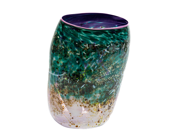 Dale Chihuly Deep Teal Soft Cylinder 1987 15” Signed Hand Blown Glass