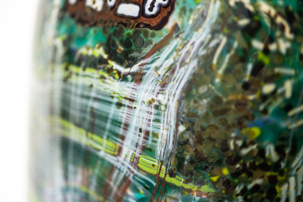 Dale Chihuly Deep Teal Soft Cylinder 1987 15” Signed Hand Blown Glass