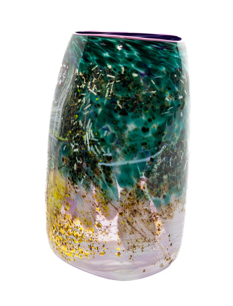 Dale Chihuly Deep Teal Soft Cylinder 1987 15” Signed Hand Blown Glass