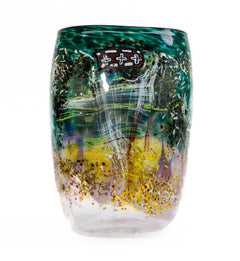 Dale Chihuly Deep Teal Soft Cylinder 1987 15” Signed Hand Blown Glass
