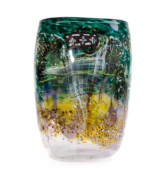 Dale Chihuly Deep Teal Soft Cylinder 1987 15” Signed Hand Blown Glass
