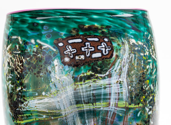 Dale Chihuly Deep Teal Soft Cylinder 1987 15” Signed Hand Blown Glass