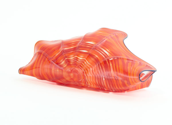 Dale Chihuly, Lapis Blue and Ruby Red Seven Piece Seafom Set, Signed 1988