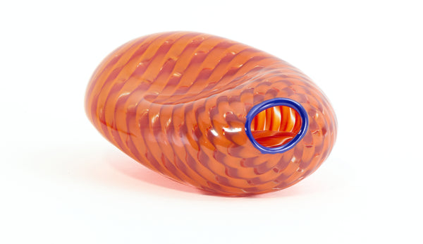 Dale Chihuly, Lapis Blue and Ruby Red Seven Piece Seafom Set, Signed 1988