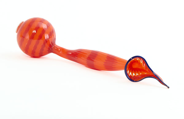 Dale Chihuly, Lapis Blue and Ruby Red Seven Piece Seafom Set, Signed 1988