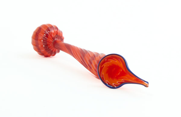 Dale Chihuly, Lapis Blue and Ruby Red Seven Piece Seafom Set, Signed 1988