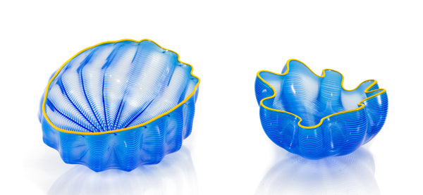 Dale Chihuly, Larkspur Blue Seaform Set, Sold Out Portland Press Signed Edition